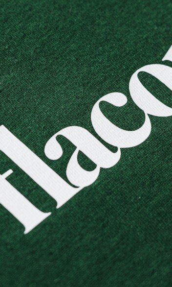 Flexdruck auf grünem Textil