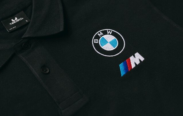 Schwarzes Poloshirt mit Logo-Stickerei