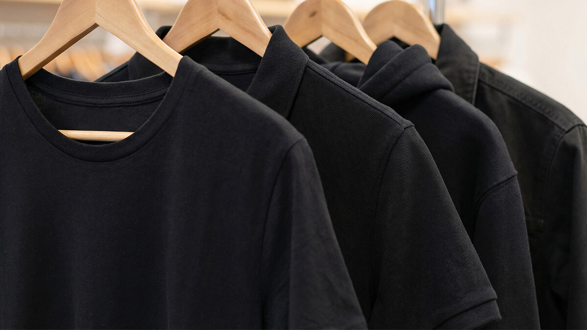 Textilvielfalt ohne Ende Verschiedene schwarze Kleidungsstücke